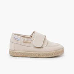 Rustic washed canvas boat shoes Off-White