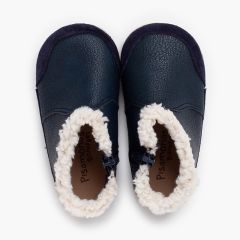 Barefoot boots neoleather shearling collar Navy Blue