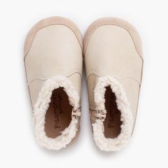 Barefoot boots neoleather shearling collar Beige