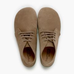 Barefoot suede lace-up boots Taupe
