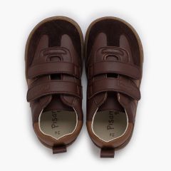 Kids’ Barefoot Trainers Side Stripes Brown