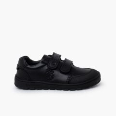 Garvalín Boys’ Barefoot School Trainers hook-and-loop fastening Black