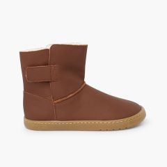 Girls’ barefoot leather boots hook-and-loop fastening Leather