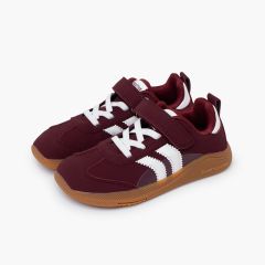 Blanditos trainers side stripes hook-and-loop fastening and laces burgundy and white