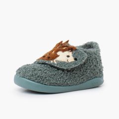Barefoot animal slippers terry cloth Hedgehog