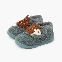 Barefoot animal slippers terry cloth Hedgehog