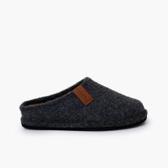 Kids’ felt clog slippers larger sizes Grey