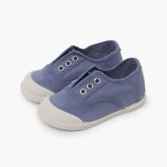 Barefoot canvas trainers without laces Blue