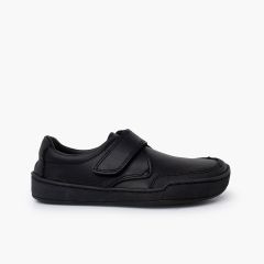 Boys’ leather barefoot school shoes Black