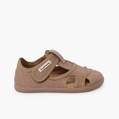 Barefoot canvas sandals children wide fastening Land