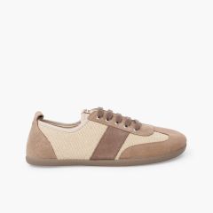 Barefoot canvas and suede trainers larger sizes Land
