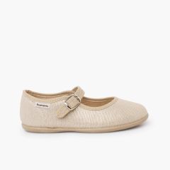 Ceremony Mary Janes shimmer buckle Antique gold