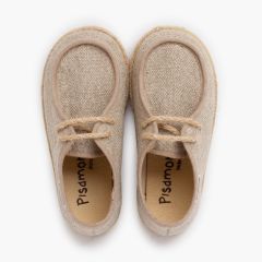 Boys’ wallaby-style boat shoes jute Natural