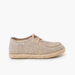 Boys’ wallaby-style boat shoes jute Natural
