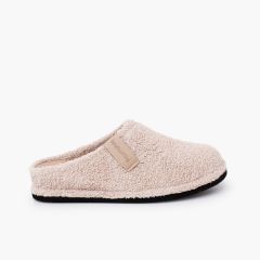 Terry cloth clog-style slippers Off-White
