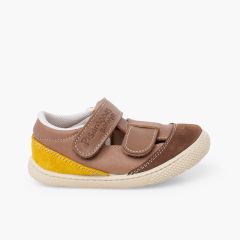 Kids' leather barefoot sandals double strap Land