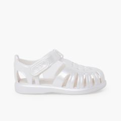 Jelly sandals hook-and-loop fastening Tobby pearl ivory