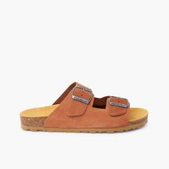 Double buckle bio sandals larger sizes Terracotta