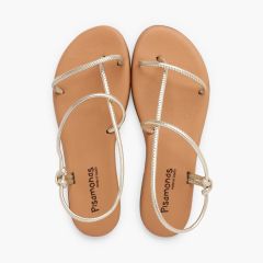 Sandals tubular straps cushioned insole Champagne
