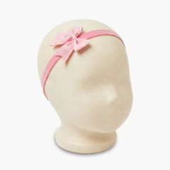Baby elastic headband medium bow La France Pink