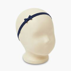 Baby elastic headband small bow Navy Blue
