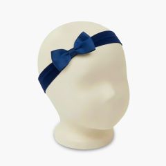 Elastic turban headband bow Navy Blue