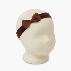 Elastic turban headband bow Brown