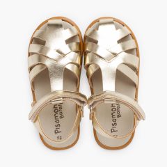 Barefoot closed sandals nappa leather Gold