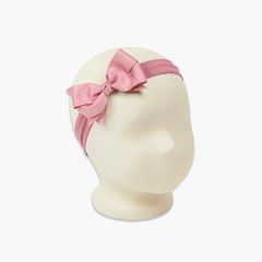 Elastic headband with bow La France Pink