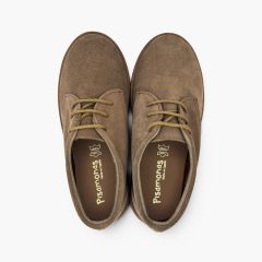 Children’s suede blucher collar laces Taupe