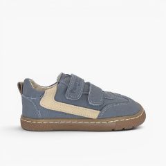 Barefoot trainers in nubuck-effect finish side trim Lead Blue