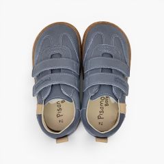 Barefoot trainers in nubuck-effect finish side trim Lead Blue