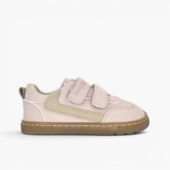 Barefoot trainers in nubuck-effect finish side trim Pink