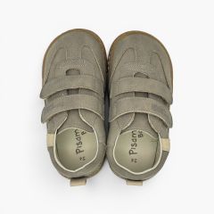 Barefoot trainers in nubuck-effect finish side trim Taupe