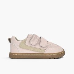 Barefoot trainers in nubuck-effect finish side trim Pink