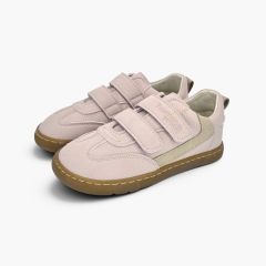 Barefoot trainers in nubuck-effect finish side trim Pink
