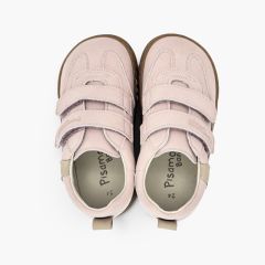 Barefoot trainers in nubuck-effect finish side trim Pink