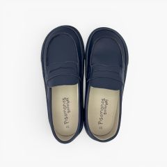 Children’s barefoot school loafers Navy Blue