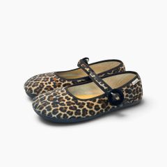 Barefoot animal-print Mary Janes Animal Print