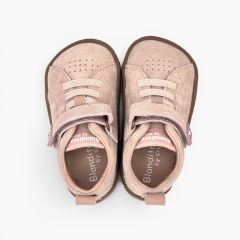 Blanditos suede trainers combined fastening first steps Pink