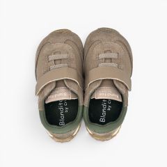Blanditos trainers toothed sole elastics hook-and-loop strap mink