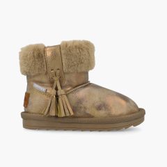 Girls’ Australian-style tassel boots Taupe