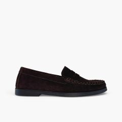 Children’s smart suede loafers Brown