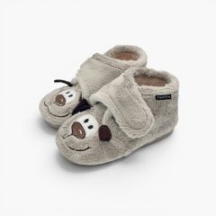 Children’s puppy ankle slippers Taupe