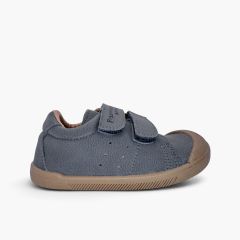 Soft barefoot nubuck-effect trainers Blue