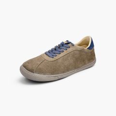 Barefoot suede-effect trainers contrast laces Taupe