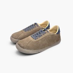 Barefoot suede-effect trainers contrast laces Taupe