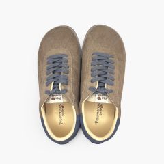 Barefoot suede-effect trainers contrast laces Taupe