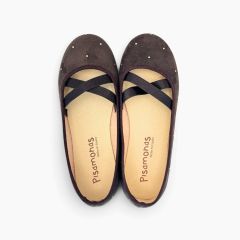 Girls’ Serratex ballet pumps studs Brown