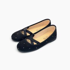 Girls’ Serratex ballet pumps studs Black